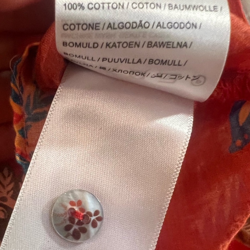 FARM Rio Paisley Long Sleeve Button Up Blouse, NEW - Picture 14 of 14